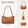 imageBOSTANTEN Small Purses for Women Trendy Shoulder Bag Vegan Leather Designer Hobo HandbagsAbrown