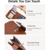 imageBOSTANTEN Women Leather Wallet Small RFID Blocking Bifold Zipper Pocket Wallet Card Case with ID Window Beige1Brown