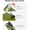 imageBOSTANTEN Women Leather Wallet Small RFID Blocking Bifold Zipper Pocket Wallet Card Case with ID Window Beige1Green