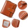 imageBOSTANTEN Women Leather Wallet Small RFID Blocking Bifold Zipper Pocket Wallet Card Case with ID Window Beige3abrownoil Wax