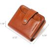 imageBOSTANTEN Women Leather Wallet Small RFID Blocking Bifold Zipper Pocket Wallet Card Case with ID Window Beige3abrownoil Wax