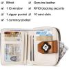 imageBOSTANTEN Women Leather Wallet Small RFID Blocking Bifold Zipper Pocket Wallet Card Case with ID Window Beige3afloral Beige