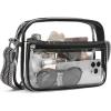 imageBOSTANTEN Clear Bag for Women Stadium Approved Clear Bags Small Crossbody Purse Trendy for Concerts Sports EventsA01black