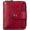 imageBOSTANTEN Leather Wallets for Women RFID Blocking Zipper Pocket Small Bifold Wallet Card Case3awine Redoil Wax