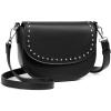 imageBOSTANTEN Small Crossbody Bags for Women Trendy Vegan Leather Saddle Purse Flap Shoulder Handbags with Adjustable StrapA2black