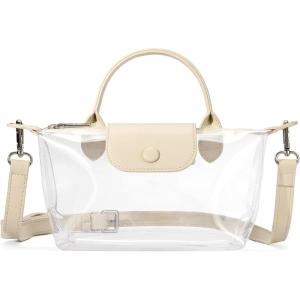 imageBOSTANTEN Clear Bag for Stadium Approved Small Crossbody Purse Handbags for Concerts Sports EventsA01nude