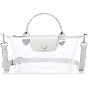 imageBOSTANTEN Clear Bag for Stadium Approved Small Crossbody Purse Handbags for Concerts Sports EventsLight Grey