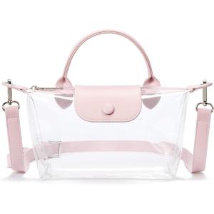 imageBOSTANTEN Clear Bag for Stadium Approved Small Crossbody Purse Handbags for Concerts Sports EventsLight Pink