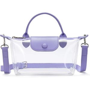 imageBOSTANTEN Clear Bag for Stadium Approved Small Crossbody Purse Handbags for Concerts Sports EventsPurple