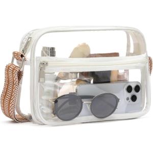 imageBOSTANTEN Clear Bag for Women Stadium Approved Clear Bags Small Crossbody Purse Trendy for Concerts Sports EventsA02white