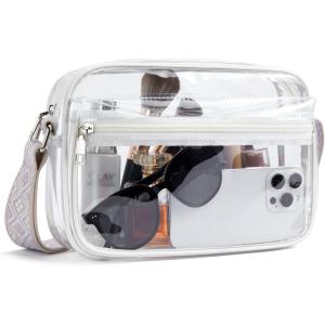 imageBOSTANTEN Clear Bag for Women Stadium Approved Clear Bags Small Crossbody Purse Trendy for Concerts Sports EventsPurpleguitar Strap