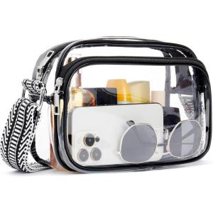 imageBOSTANTEN Clear Bag for Women Stadium Approved Clear Bags Small Crossbody Purse Trendy for Concerts Sports EventsZ01black