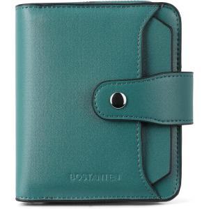 imageBOSTANTEN Leather Wallets for Women RFID Blocking Zipper Pocket Small Bifold Wallet Card Case3greennapa