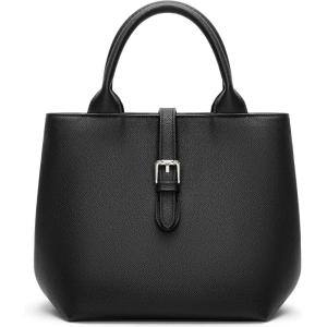 imageBOSTANTEN Satchel Bag for Women Adjustable Shape 3Way Carry Convertible Vegan Leather Tote for Work TravelBlack