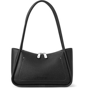 imageBOSTANTEN Small Purses for Women Trendy Shoulder Bag Vegan Leather Designer Hobo HandbagsAblack