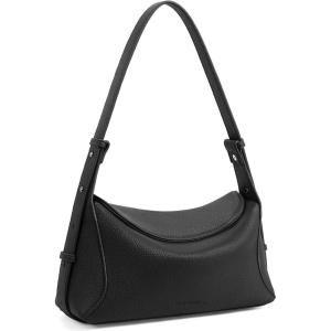 imageBOSTANTEN Small Purses for Women Trendy Shoulder Bag Vegan Leather Designer Hobo HandbagsBblack