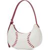 imageBOSTANTEN Baseball Shoulder Purses for Sport Mom Trendy Small Hobo Bag Vegan Leather Women Handbags for Daily EventsBeige