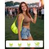 imageBOSTANTEN Baseball Shoulder Purses for Sport Mom Trendy Small Hobo Bag Vegan Leather Women Handbags for Daily EventsFluorescent Green