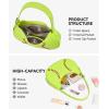 imageBOSTANTEN Baseball Shoulder Purses for Sport Mom Trendy Small Hobo Bag Vegan Leather Women Handbags for Daily EventsFluorescent Green