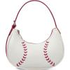 imageBOSTANTEN Baseball Shoulder Purses for Sport Mom Trendy Small Hobo Bag Vegan Leather Women Handbags for Daily EventsBeige