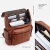 imageBOSTANTEN Leather Backpack for Men 156 inch Laptop Backpack Vintage Travel Office Bag Large Capacity Shoulder Bag RedbrownAnewbrown