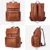 imageBOSTANTEN Leather Backpack for Men 156 inch Laptop Backpack Vintage Travel Office Bag Large Capacity Shoulder Bag RedbrownAnewbrown