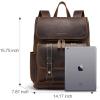 imageBOSTANTEN Leather Backpack for Men 156 inch Laptop Backpack Vintage Travel Office Bag Large Capacity Shoulder Bag RedbrownBcoffee