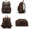 imageBOSTANTEN Leather Backpack for Men 156 inch Laptop Backpack Vintage Travel Office Bag Large Capacity Shoulder Bag RedbrownBcoffee