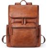 imageBOSTANTEN Leather Backpack for Men 156 inch Laptop Backpack Vintage Travel Office Bag Large Capacity Shoulder Bag RedbrownAnewbrown