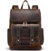imageBOSTANTEN Leather Backpack for Men 156 inch Laptop Backpack Vintage Travel Office Bag Large Capacity Shoulder Bag RedbrownBcoffee