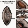 imageBOSTANTEN Crossbody Bags for Women Vegan Leather Purses Quilted Shoulder Handbags with Adjustable Shoulder StrapA01Brown With Black
