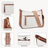 imageBOSTANTEN Crossbody Bags for Women Vegan Leather Purses Quilted Shoulder Handbags with Adjustable Shoulder StrapA01beige With Brown