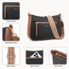 imageBOSTANTEN Crossbody Bags for Women Vegan Leather Purses Quilted Shoulder Handbags with Adjustable Shoulder StrapA01black With Brown
