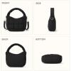 imageBOSTANTEN Crossbody Bags for Women Vegan Leather Purses Quilted Shoulder Handbags with Adjustable Shoulder StrapPblack