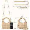 imageBOSTANTEN Crossbody Bags for Women Vegan Leather Purses Quilted Shoulder Handbags with Adjustable Shoulder StrapPkhaki