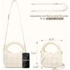imageBOSTANTEN Crossbody Bags for Women Vegan Leather Purses Quilted Shoulder Handbags with Adjustable Shoulder StrapPwhite