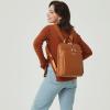 imageBOSTANTEN Genuine Leather Backpack Purse Casual College Travel Bags for Women3brown