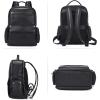 imageBOSTANTEN Leather Backpacks College 156 Laptop Travel Computer Shoulder Backpack For Men Coffeebrown3black Pebble