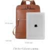 imageBOSTANTEN Leather Laptop Backpack for Women 156 inch Computer Bag Travel Work Daypack Large Size Bag4brown