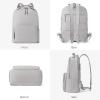 imageBOSTANTEN Leather Laptop Backpack for Women 156 inch Computer Bag Travel Work Daypack Large Size Bag9grey
