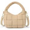 imageBOSTANTEN Crossbody Bags for Women Vegan Leather Purses Quilted Shoulder Handbags with Adjustable Shoulder StrapPkhaki