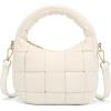 imageBOSTANTEN Crossbody Bags for Women Vegan Leather Purses Quilted Shoulder Handbags with Adjustable Shoulder StrapPwhite