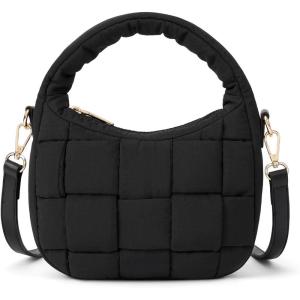 imageBOSTANTEN Crossbody Bags for Women Vegan Leather Purses Quilted Shoulder Handbags with Adjustable Shoulder StrapPblack