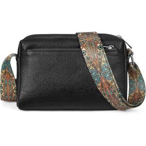 imageBOSTANTEN Crossbody Bags for Women Vegan Leather Purses Quilted Shoulder Handbags with Adjustable Shoulder StrapZ01Black