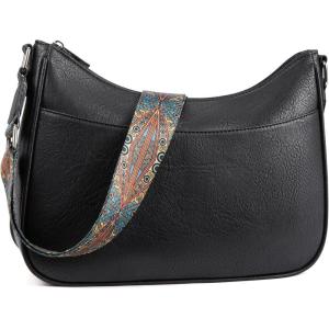 imageBOSTANTEN Crossbody Bags for Women Vegan Leather Purses Quilted Shoulder Handbags with Adjustable Shoulder StrapZ02Black