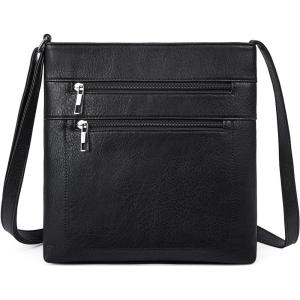 imageBOSTANTEN Crossbody Bags for Women Vegan Leather Purses Quilted Shoulder Handbags with Adjustable Shoulder StrapZ03Black