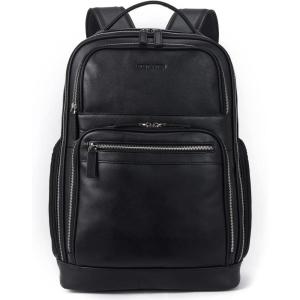 imageBOSTANTEN Leather Backpacks College 156 Laptop Travel Computer Shoulder Backpack For Men Coffeebrown2black