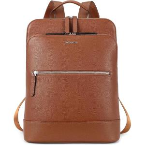 imageBOSTANTEN Leather Laptop Backpack for Women 156 inch Computer Bag Travel Work Daypack Large Size Bag4brown