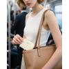 imageBOSTANTEN Credit Card Holder RFID Leather Small Wallets Woman Accordion Zipper Card Wallet BeigeBeige