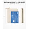 imageBOSTANTEN Credit Card Holder RFID Leather Small Wallets Woman Accordion Zipper Card Wallet BeigeBeige